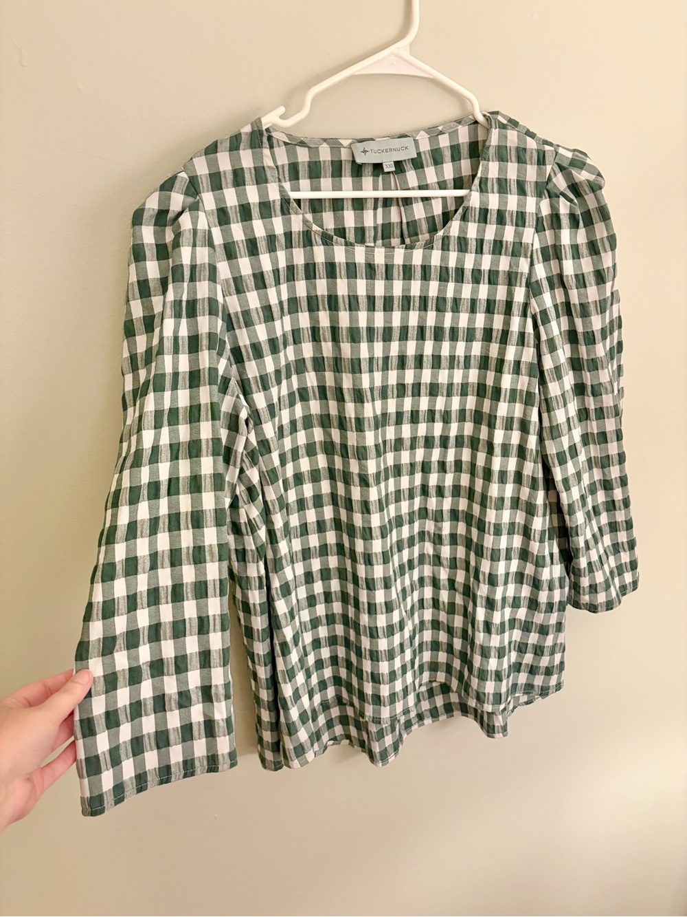 Tuckernuck gingham Bedford top blouse shirt xxl